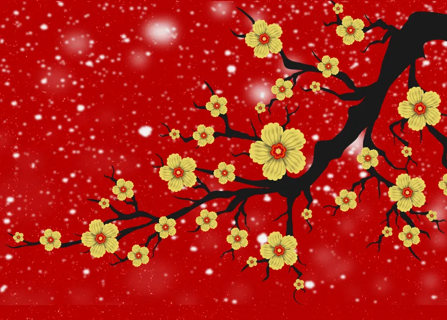 绘画教程｜幼儿新年艺术课：傲雪寒梅迎新春